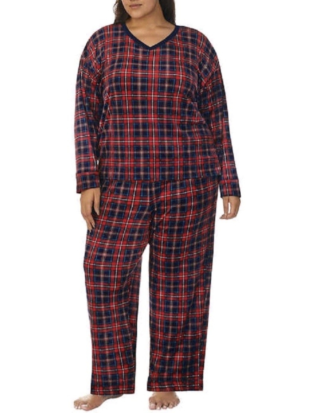 Nautica Red & Navy Plaid Kids Pajama Set